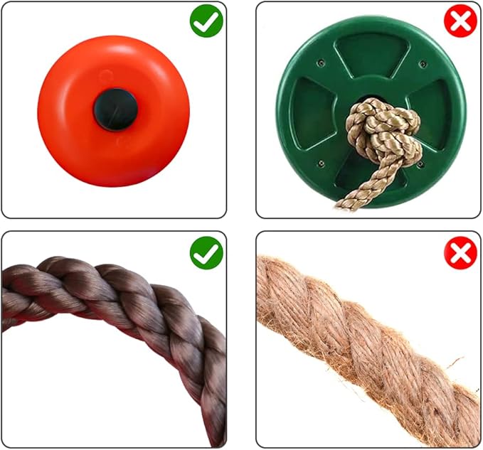 6.56ft Climbing Rope Swing with Treads Climbing Rope Plate Swing Hanging Swing Ninja Rope Accessories-CubbioJoy