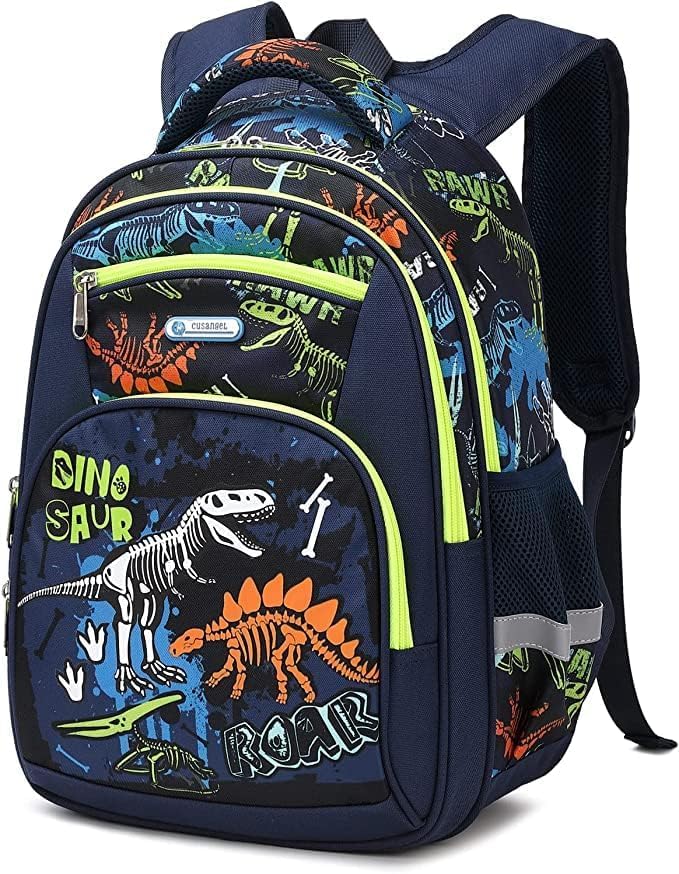 Cusangel Backpack for Boys Girls School Bookbags,Kindergarten Elementary Middle School Lightweight Waterproof Multifunctional Large Capacity for Backpack (16inch Luminous dinosaur)-CubbioJoy