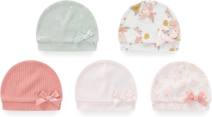 Baby Hat and Mittens Set Cotton Newborn Baby Hats Caps for Boys and Girls, 0-6 Months-CubbioJoy