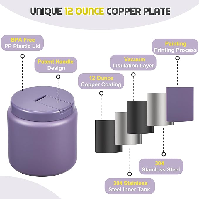 26oz Soup Thermo for Hot Food Kids with Buckle Lid Insulated Vacuum Food Jar Wide Mouth Leakproof Stainless Steel Lunch Container (Purple)-CubbioJoy