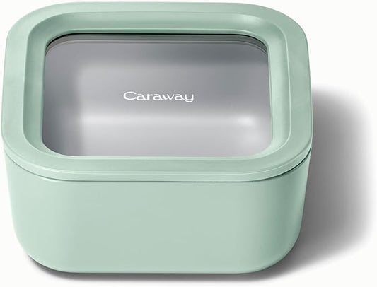Caraway Glass Food Storage - 10 Cup Glass Container with Ceramic Coated Non-Stick Lids - Easy to Store, Non-Toxic, Dishwasher, Oven, & Microwave Safe-CubbioJoy
