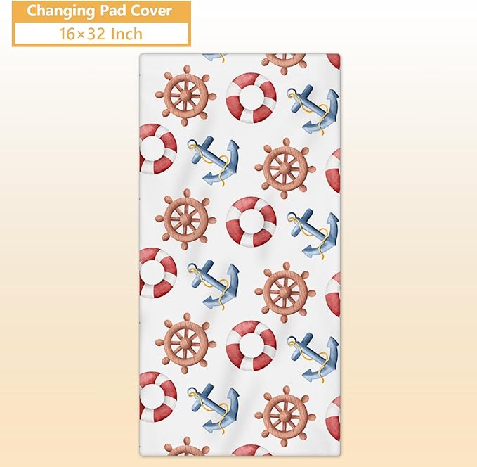 Custom Baby Bedding Set, 5 Pcs Customized Nursery Bedding Set with Name, Comfortable Double Layer Crib Sets for Boys Girls, Personalized Gifts for Infants Toddlers New Parents, Sailing Bear-CubbioJoy