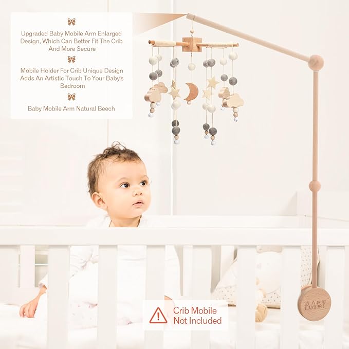 JETMHH Baby Crib Mobile Arm Holder - 36 Inch Large Version Safe Anti Slip Baby Mobile Hanger-CubbioJoy