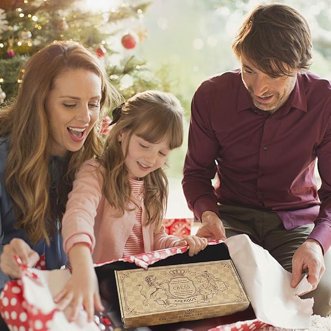 Amerous Chess Set, 12"x12" Folding Wooden Standard Travel International Chess Board Game Set with Magnetic Crafted Pieces For 2 Players-CubbioJoy