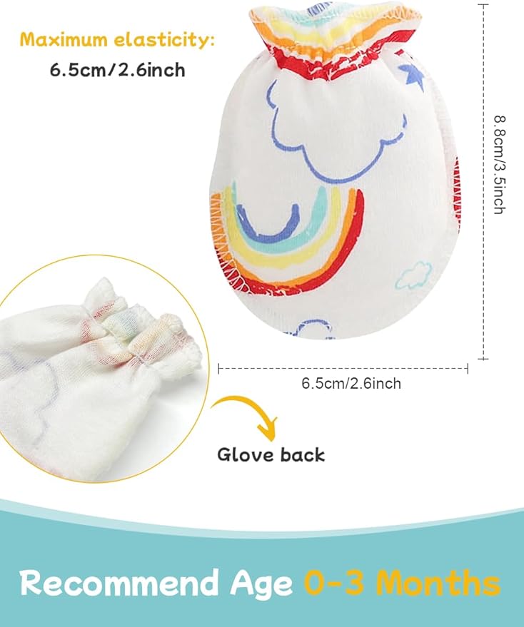 Cute Baby Mittens Newborn, No Scratch Baby Boy Mittens, Baby Girl Hat Gloves for Toddlers, Infant, Newborn-CubbioJoy