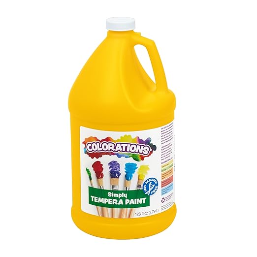 Colorations Paraben-Free Tempera Paint for Kids - 1 Gallon, Vibrant Yellow. Non-Toxic and Made in the USA, Classroom Must Haves, Bulk Arts and Crafts Supplies-CubbioJoy
