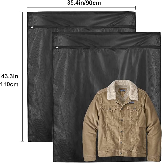 2Pcs Extra Large Mesh Laundry Bags for Washing Machine - Ideal for Delicates, Blankets, Sheets, Bedding, Toys, Pet Items - Zippered Mesh Bags for Travel, Storage, Dorms, Home (43 x 35 Inches)-CubbioJoy