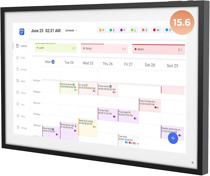 15.6 Inch Digital Calendar, Wall Electronic Desk Calendar, Full HD 1920 * 1080P IPS Touchscreen Interactive Display for Family Meal Planner Support - Streamline Household Organization-CubbioJoy