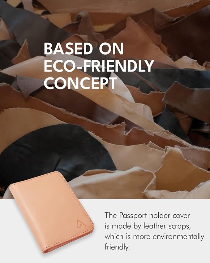 ALLIVE Passport Holder for Travel Women Men,Genuine Leather Passport Cover Wallet,Travel Must Haves Airport Essentials Travel Gifts Beige-CubbioJoy