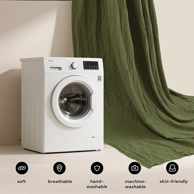 Cotton Kids Bed Canopy, Nursery Room Baby Crib Hanging Curtain Mosquito Net Hideaway Bedding Children Reading Nook Decoration, Pastel Neutral Color for Boys & Girls (Small Green)-CubbioJoy