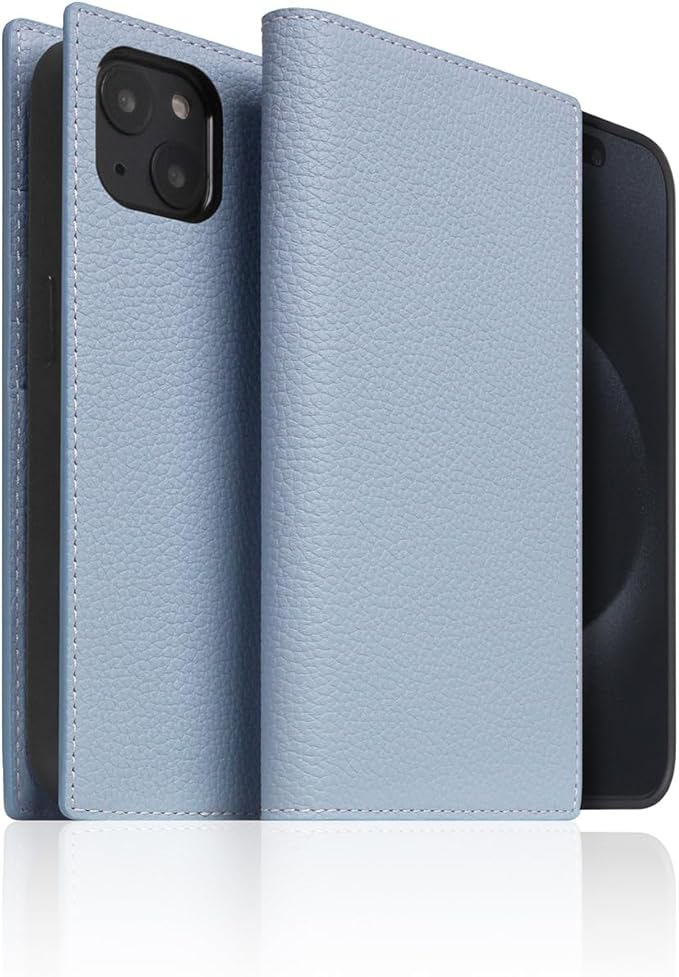 D8 Full Grain Leather Wallet Case for iPhone 15 - [2-in-1] Handcrafted Detachable Diary Style with Magnetic MagSafe Back Cover, Gift Box Included (Powder Blue)-CubbioJoy