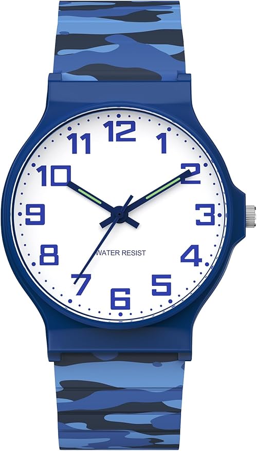 Kids Analog Watch Boys Girls, 30M Waterproof, Sports Watch for Boys, Easy to Read Children's Thin Dial Wrist Watches with Soft Band, for Ages 5-15 Kids Great Birthday Gifts Christmas Day-CubbioJoy