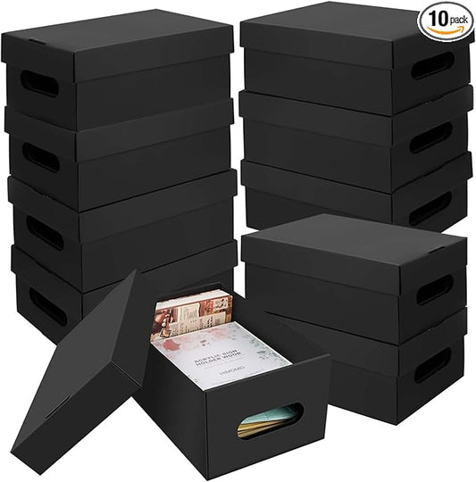 10PCS Photo Storage Box for 4"x6" Photos,10.2“ x 6.5“ x 4.7“ Picture Box Store and Protect Pictures,Documents Black-CubbioJoy