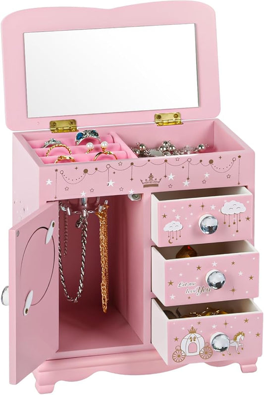 Children Jewelry Box For Girls Pink Princess Castle Girls Little Girl Birthday Christmas girl jewelry box-CubbioJoy