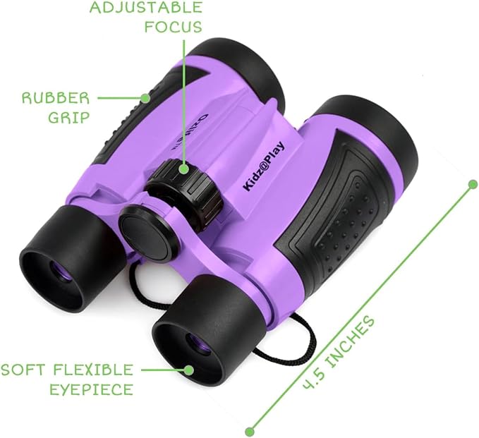 Adventure Kidz - Outdoor Exploration Kit, Children’s Toy Binoculars with Case, Flashlight, Compass, Fox Whistle, Magnifying Glass, Backpack. Great Kids Set for Camping, Hiking, STEM, Pretend Play.-CubbioJoy