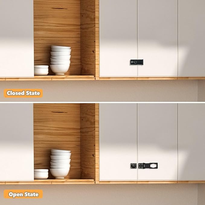 Alise Keyed Hasp Lock,4 Inch Safety Packlock Clasp Hasps Latch,Black Door Hinge Lock with Keys Keyed Locking Hasps for Cabinet,Closet,Drawer, Barn,Fence,Garage Doors-CubbioJoy