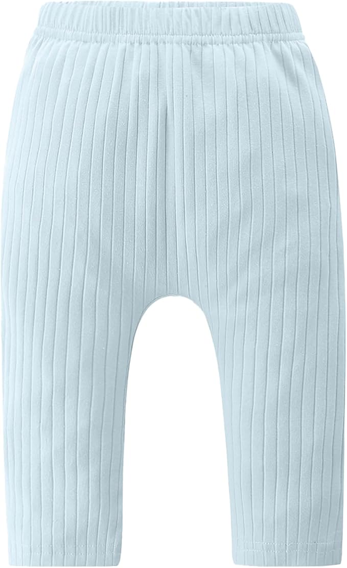 Baby and Toddler Girl's 5 Pack Cotton Ribbed Pull On Pants Leggings 0-4 Years-CubbioJoy