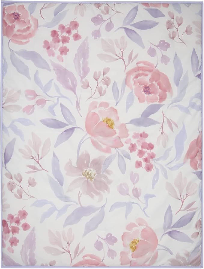 Bedtime Originals Lavender Floral 3-Piece Baby Crib Bedding Set - Pink/Purple-CubbioJoy