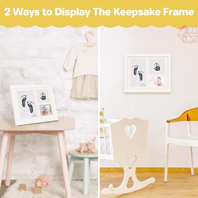 BEBOAN Inkless Hand and Footprint Kit, Baby Footprint Kit, Baby Keepsake Frames and Letter DIY Sticker, Personalized Baby Gifts, Dog Paw Print Kit, Pet Paw Print Impression Kit-CubbioJoy