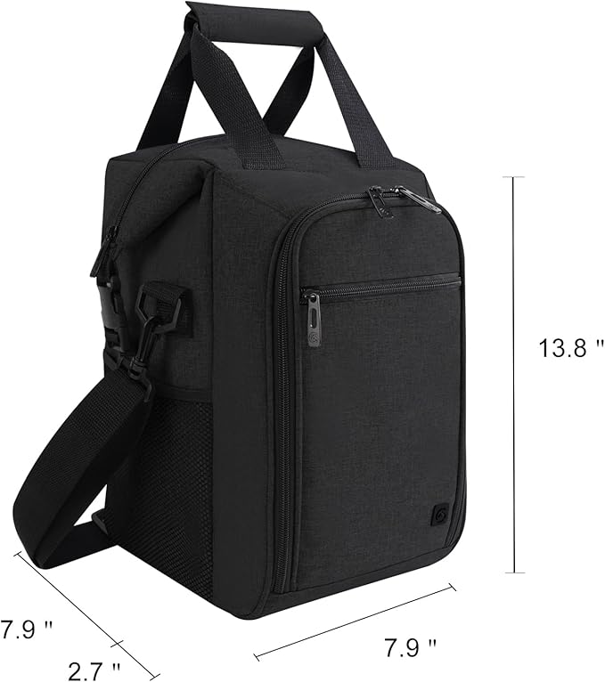 ALLCAMP 4 Bottle Wine Gift Bag - Insulated Tote Cooler, Adjustable Strap, Includes 4 Wine Glasses, Napkins & Corkscrew, Portable Travel Gifting (Black)-CubbioJoy