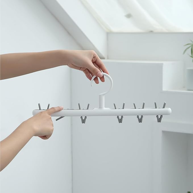 Clothes Hanger 2 Pack Clothes Drying Racks Windproof for Drying Socks Bras Underwears Baby Clothes Hats Scarfs Towels Pants and Gloves Diaper Grey Orange-CubbioJoy