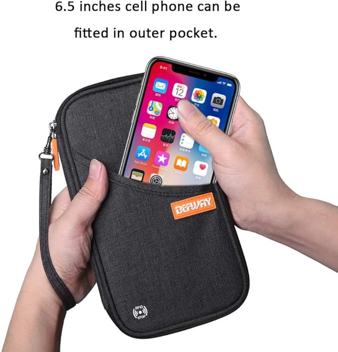 defway Passport Holder Travel Wallet - Family Passport Holder of 4, RFID Blocking Passport Wallet for Men Women, Travel Essentials for Flying, BLACK-CubbioJoy