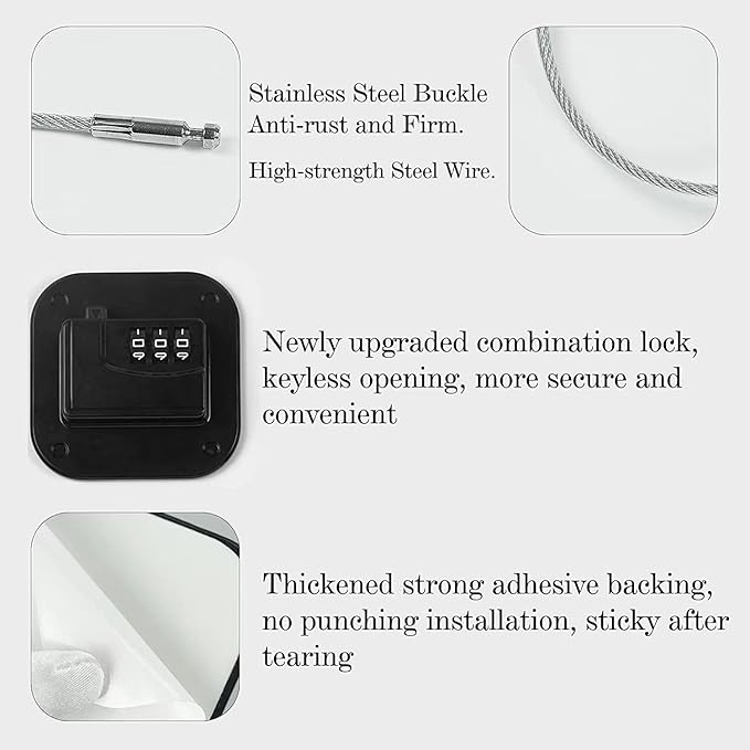 Child Safety Cabinet Locks,Drawer Locks with Combination Closet Lock,Fridge Lock,Child Proof Refrigerator Lock,Child Lock(Black 4Pcs)-CubbioJoy