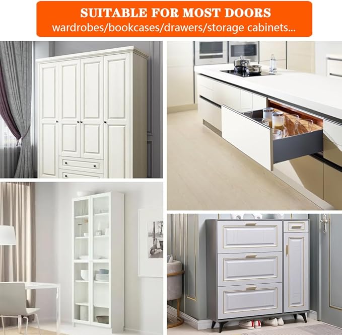 8 Pack Cabinet Latch Double Roller Catch for Cupboard Closet Cabinet Door Latches and Catches, Bronze-CubbioJoy