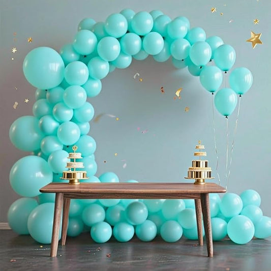 140pcs Cyan Blue Round Balloons Different Sizes 18 12 10 5 Inch Latex Balloons for Arch Decoration Party Balloon Kit for Graduation Birthday Party Wedding Balloon Baby Shower Decoration-CubbioJoy