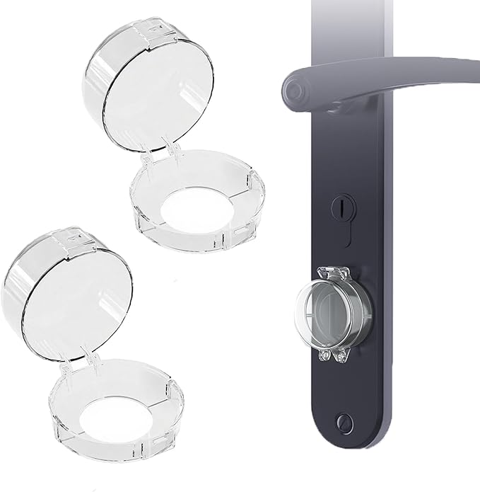 2 Pack Deadbolt Child Safety Lock Cover, Child Proof Door Knob Cover, Large Size Door Safety Deadbolt Lock for Kids, 2.76 * 2.14"-CubbioJoy