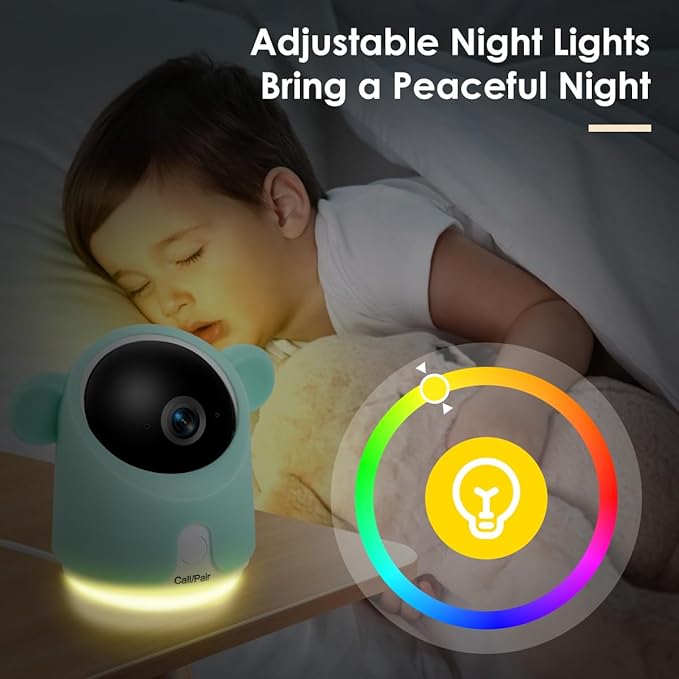 Baby Monitor with Camera and Audio, 1080P Baby Camera Monitor WiFi Smartphone App Control Night Vision 4.3” Screen 2-Way Talk Temperature & Humidity Sensor Lullabies Motion & Cry Detection iOS/Android-CubbioJoy