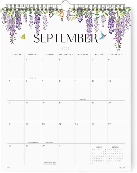 Jotsome Wall Calendar 2025-2026, Academic Monthly Wall Calendar From July 2025 to December 2026 11.2x14.2 inch Wall Decoration for Home and Office, Easy Planning (Florals, 11.2" x 14.2")-CubbioJoy