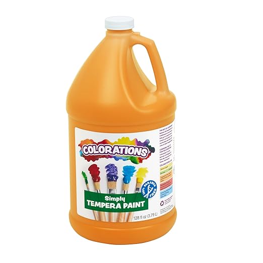 Colorations Paraben-Free Tempera Paint for Kids - 1 Gallon, Vibrant Orange Non-Toxic and Made in the USA, Classroom Must Haves, Bulk Arts and Crafts Supplies-CubbioJoy