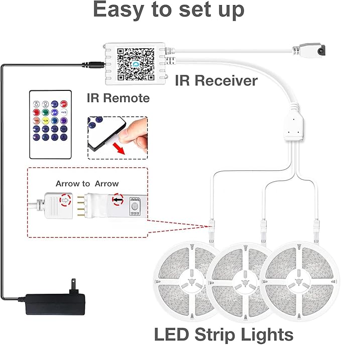 DAYBETTER Smart RGB Led Strip Lights, 300ft Led Lights for Bedroom with App Control, Multicolor Changing Led Light Strips Apply for Home Decor, Living Room, Kitchen, Home Party Decoration-CubbioJoy