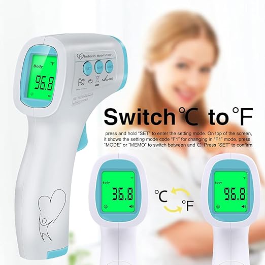Digital Thermometer for Adults and Kids, No Touch Forehead Thermometer for Baby, 2 in 1 Body Surface Mode Infrared Thermometer with Fever Alarm and Instant Accuracy Readings-CubbioJoy