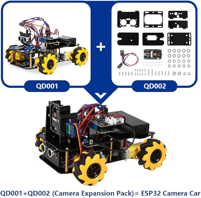 3MP Camera Expansion Pack Smart Car Starter Kit, Robotics Kit for Kids Ages 8-12 12-16, STEM Toys Coding Robot Kit for Teens & Adults(QD002)-CubbioJoy
