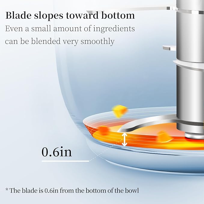 Baby Food Maker Mini Cute and Small Food Processor Puree Blender Grinder Chopper with 2 Glass Bowls(0.6L+0.3L) 8 Blades Electric (Without Battery) -2 Bowls-CubbioJoy