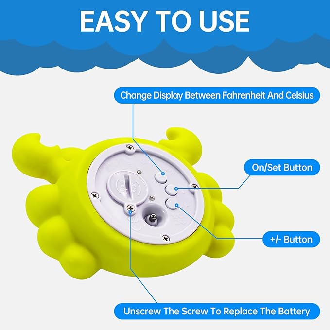 b&h Baby Bath Thermometer, Toddlers Safety Bathtub Water Thermometer, Baby Room and Bath Floating Toy, Fahrenheit and Celsius-CubbioJoy