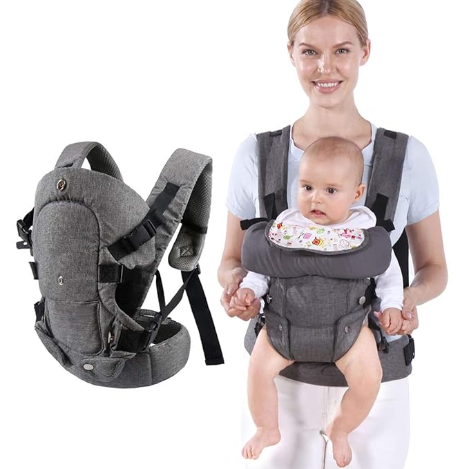 Baby Carriers Newborn to Toddler,Baby Carrier Wrap,Cozy Baby Holder Carrier Lightweight,Adjustable Baby Sling Support Carriers for Infant 7-45lbs Girl and Boy -All Positions,Shower Gift -Grey-CubbioJoy