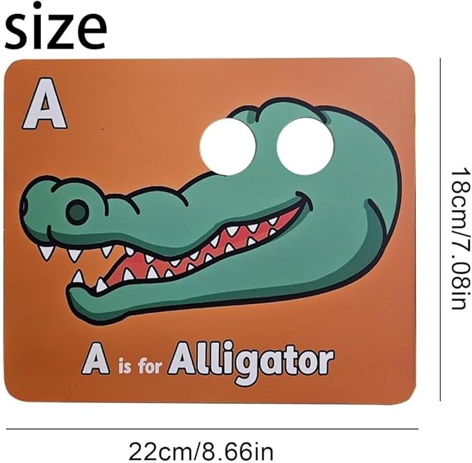 26 PCS Alphabet ABC Flash Cards with Animal Masks, Alphabet mask Cards, Giant Letter ABC Animal Faces Flash Learning Flashcards, Interactive Education Games, Learn Letters (Multicolor, 3Pcs)-CubbioJoy