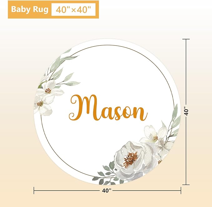 Custom Baby Crib Set - 5 Pcs Personalized Name Flowers Crib Bedding Set for Infants Toddlers - Soft Double Layer Nursery Bedding Set for Girls Boys - Customized Gifts for Baby Shower Birthday-CubbioJoy