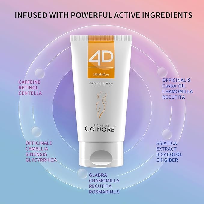 B Flat Belly Firming Cream - Fast Absorbing Moisturizer Firming, Tightening Cream for Belly, Thigh & Buttocks for Women & Men, 4.0 Fl Oz-CubbioJoy