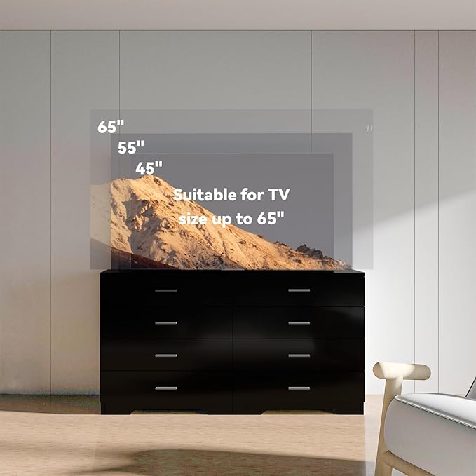 Dresser with Power Outlets Wooden 4 Drawer Dresser with USB and Type C Port Chest of Drawers for Bedroom Tall Black Organizer Storage for Living Room Hallway Closet-CubbioJoy