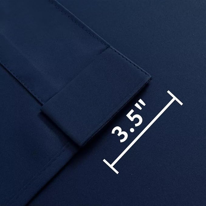 Joydeco 90 Inch Blackout Curtains for Bedroom, Thermal Insulated Black Out Curtains 2 Panels Set, Room Darkening Drapes for Living Room Window Rod Pocket Back Tab (W52 x L90 Inch, Navy Blue)-CubbioJoy