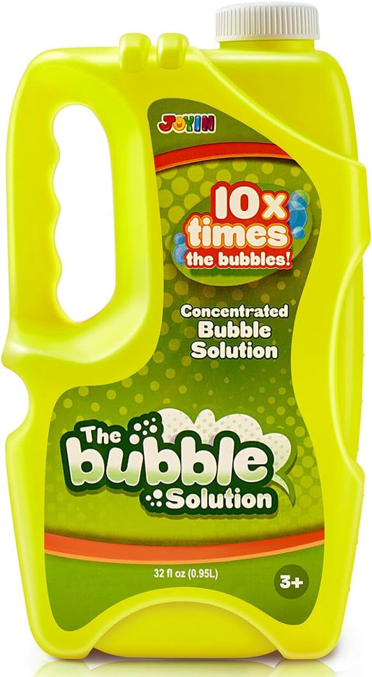 JOYIN 32 oz Bubble Solution Refills (Close to 1L/ 2.5 Gallon), Concentrated Solution for Bubble Machine, Wands, Blower, Easter (Yellow)-CubbioJoy