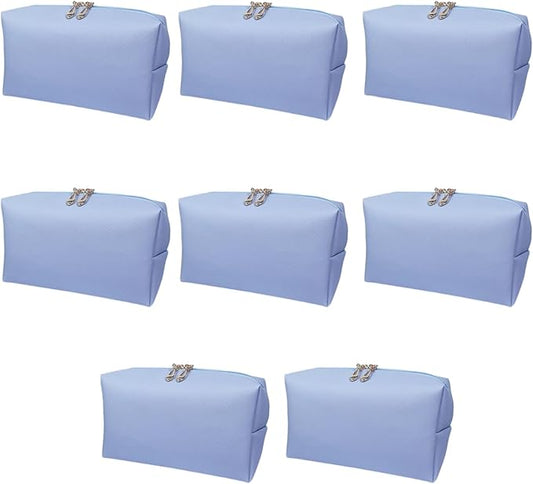 Bridesmaid Proposal Gifts Letter Cosmetic makeup bag bulk for Wedding Party Favors Bachelorette party decorations Toiletry Organizer Bag Makeup Case Gift (8, SkyBlue)-CubbioJoy