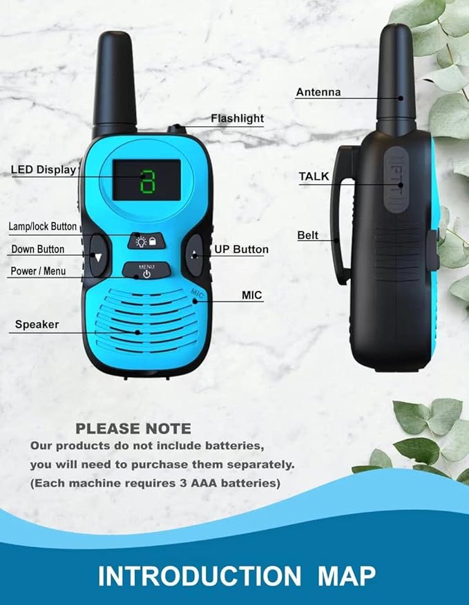 2Pcs Walkie Talkies for Kids Toys: Outdoor Toys for 3 4 5 6 7 8 9 10 11 12 Year Old Boys Girls Walkie Talkie Birthday Gifts - Long Range Camping Backyard Wakie-Talkies Party Favors Walky Talky-CubbioJoy