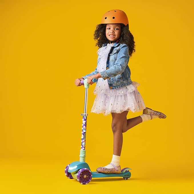 Jetson Character Kids Kick Scooter, LED Lights on Stem & Light-Up Wheels, Lightweight Frame, Height-Adjustable Handlebar, Lean-to-Steer System, Easy-Fold Mechanism-CubbioJoy