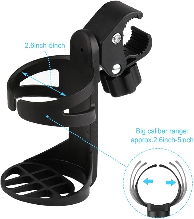 Accmor Stroller Cup Holder, Universal Cup Holder for Uppababy, Nuna, Doona Strollers, 360 ° Rotatable Bottle Holder for Stroller, Bike, Wheelchair, Walker, Scooter-CubbioJoy