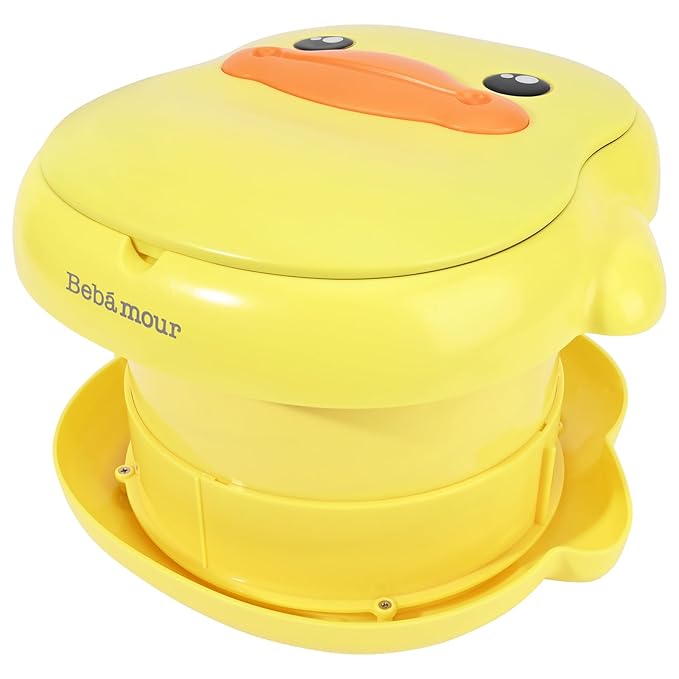 Bebamour Potty Training Toilet 3 in 1 Multi-Functional Potty Seat Detachable Baby Potty Step Stool Anti-Slip Stable Potty Training Toilet with 100 Pack Trash Bags (Yellow)-CubbioJoy